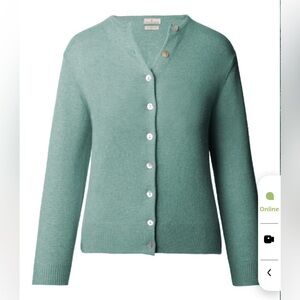 Classic Button-Front Cardigan Sweater in Seafoam Green